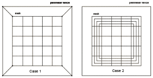 Malla modificada y malla conectada a la valla