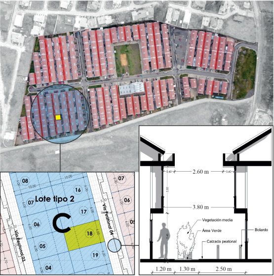 Vivienda de estudio junto a las dem�s dentro de la urbanizaci�n Los Capul�es