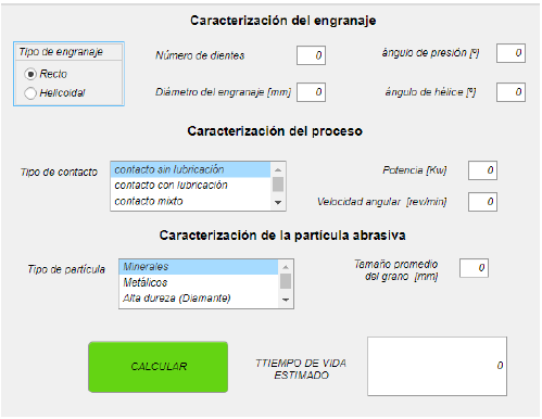 App c�lculo de velocidad de desgaste