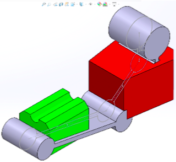 S&oacute;lido de apertura de la secci&oacute;n transversal interna en perspectiva isom&eacute;trica [15]
