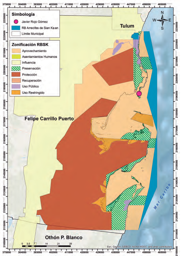 Zonificaci&oacute;n de la Reserva de la Biosfera Sian Ka&rsquo;an