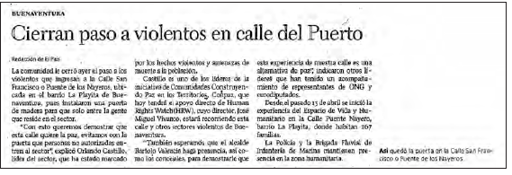 Resignificando la calle desde gram&aacute;ticas de vida