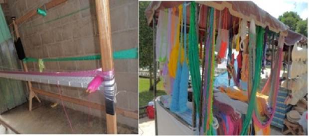 Bastidor en hogar de Espita y hamacas de Tixcocob