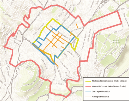 Mapa de calles peatonalizadas