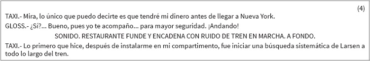Efectos sonoros. Funci&oacute;n narrativa. Transici&oacute;n
espacial y temporal