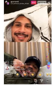 Futbolistas peruanos en videollamada