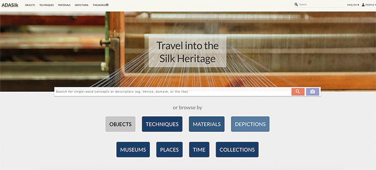 ADASilk contains records about historical silk fabrics, with images and other relevant information.