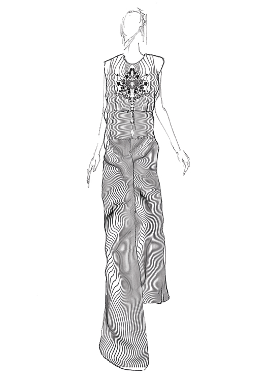 Patryk Wojciechowski&rsquo;s original design for the SILKNOW project, based on historical silk fabrics.
