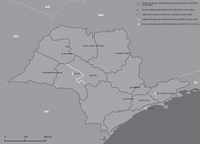 Regionaliza&ccedil;&atilde;o administrativa unificada e seus polos urbanos entre as d&eacute;cadas de 1960 e 1970