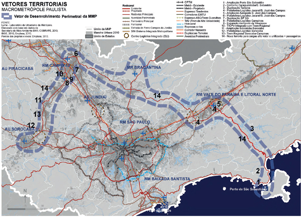 The Perimetrical Development Vector of the S&atilde;o Paulo Macrometropolis.