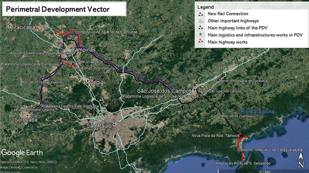 Locations of the main infrastructure Works in the Perimetrical Development Vector.