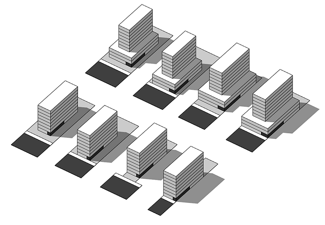 Inserções diversas dos tipos reconhecíveis com fachada ativa
