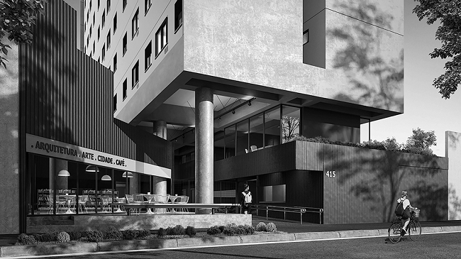 Fachada ativa do Edifício Bem Viver General Jardim. Bem Viver General Jardim. Rua General Jardim, 415 - Vila Buarque - São Paulo - SP