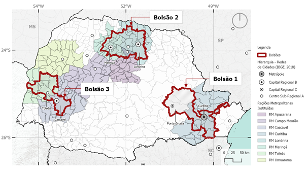 Bolsões de produção de habitação social de mercado, respectivas regiões metropolitanas instituídas e padrões de centralidade