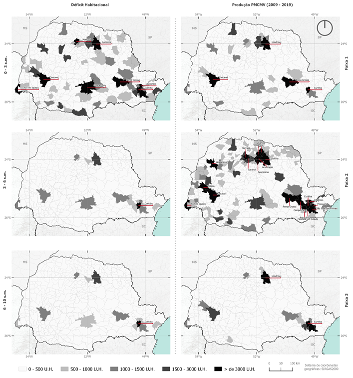 Déficit habitacional e produção do PMCMV por municípios do estado do Paraná