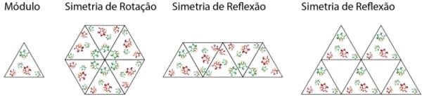 M&oacute;dulo triangular com diferentes tipos de simetria