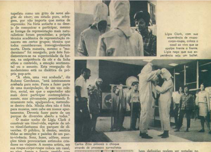 L&iacute;gia nega que sua
    experi&ecirc;ncia seja um ballet. Revista
    Vis&atilde;o, 28 de abril de 1967.     