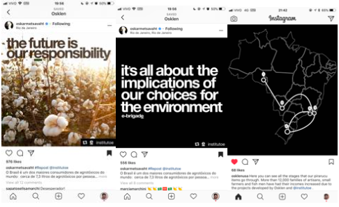 Exemplos do discurso
    imag&eacute;tico que a marca tenta estabelecer por meio de sua comunica&ccedil;&atilde;o nas
    redes sociais.