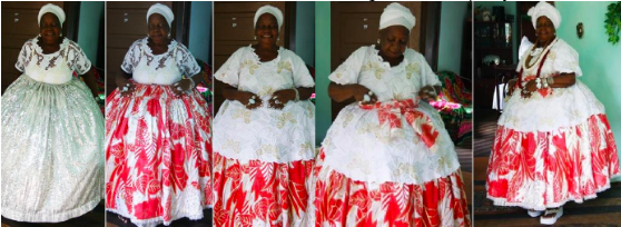 Composição das saias.