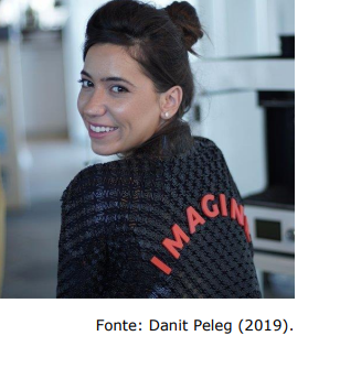 Danit Peleg wearing the jacket for sale on his website