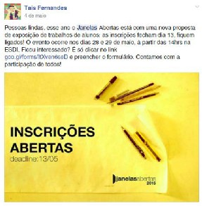 Figura 7: divulgação da chamada interna