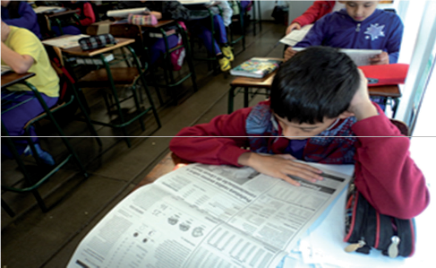 Figura 5 &ndash; Leitura do jornal em sala de aula