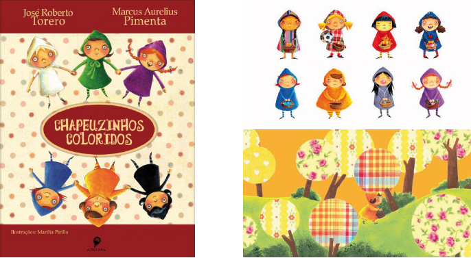 Figura 1: Capa e partes da obra Chapeuzinhos Coloridos