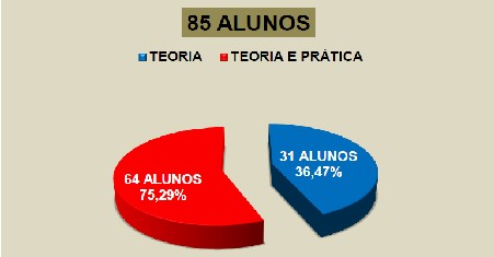 GRÁFICO 1 – Resultado obtido dos questionários entregue pelos alunos que acertaram todas as questões, tanto na teoria quanto na parte teoria e prática.