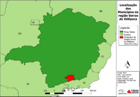Figura 1- Localização da região "Serras da lbitipoca".