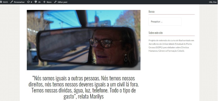 Figura 1- Marilys, a primeira travesti a retificar o nome social em Ponta Grossa.