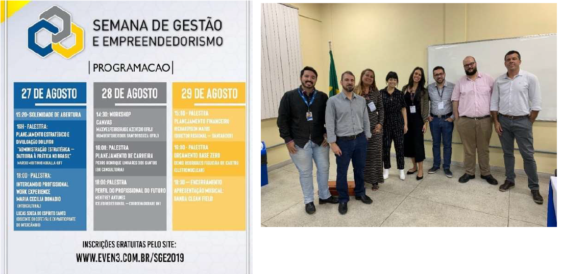 Figura 2 - Folder de divulgao da SGE e registro da mesa de abertura do evento