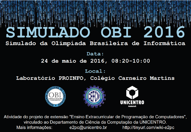 Figura 1: Material de divulga��o da atividade preparat�ria para a OBI