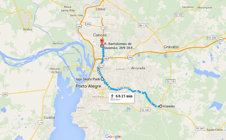 mapa da regi&atilde;o metropolitana de Porto Alegre/RS.