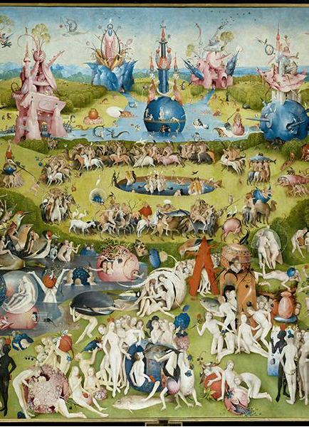 Primer cuadro de conclusin. El jardn de las delicias (1490-1500), pintura de El Bosco (detalle)