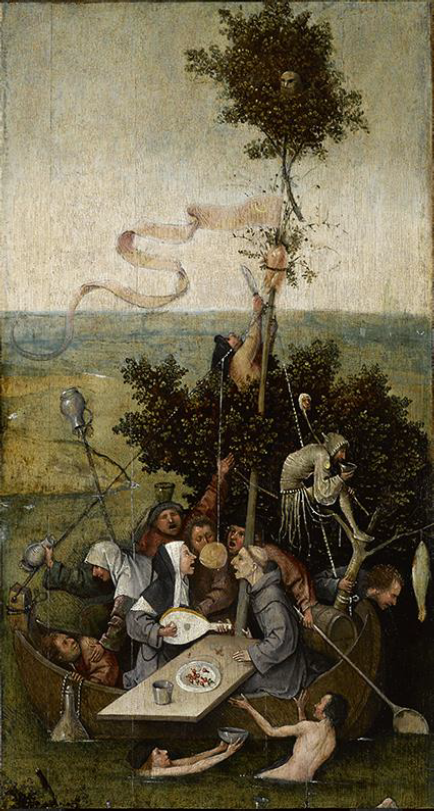 Segundo cuadro de conclusin. La nave de los locos (1503-04), pintura de El Bosco