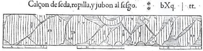 Francisco de la Rocha Burgu&eacute;n, Patr&oacute;n de calz&oacute;n de seda, ropilla y jub&oacute;n al sesgo, 1618