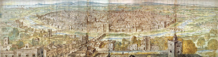 Vista de la ciudad de Valencia (1563) de Anton van der Wyngaerde (Biblioteca Nacional de Viena)