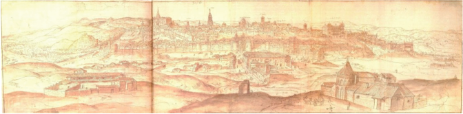 Vista de Toledo de Anton van den Wyngaerde (Österreichische Nationalbibliothek, Viena, 1563)