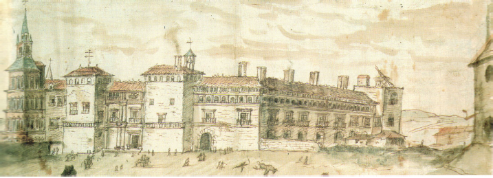 Antoon van den Wijngaerde. El Alcázar de Madrid, h. 1568 (Österreichische Nationalbibliothek, Viena)