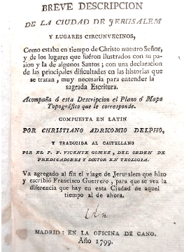 Delfo y Guerrero (1799): libro de viaje y guía de peregrinos