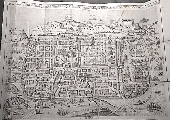 Delfo y Guerrero (1799): mapa del bifolio inserto y plegado