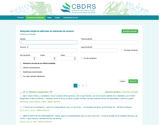 Interfaz de consulta del CBDRS