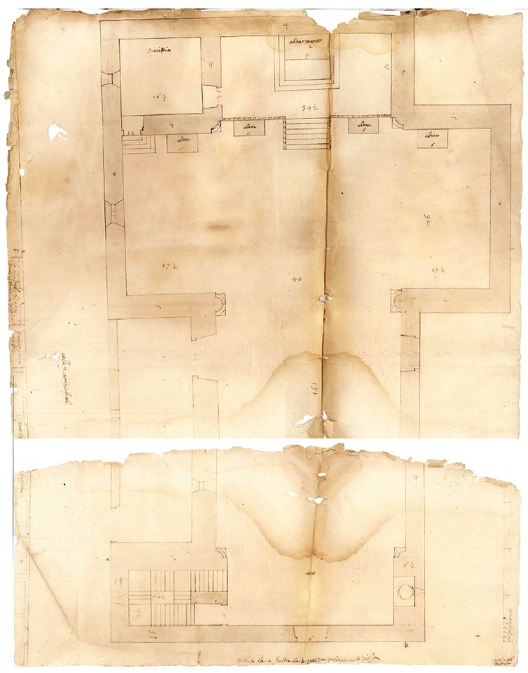 Planta para la edificaci�n de la iglesia de Alegia, por Francisco de Landa (1602)