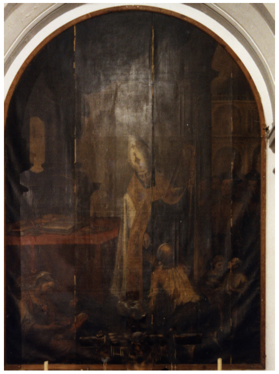 Santo Tom�s de Villanueva repartiendo alimentos a los pobres, Bernardo Lorente Germ�n, catedral de Ceuta