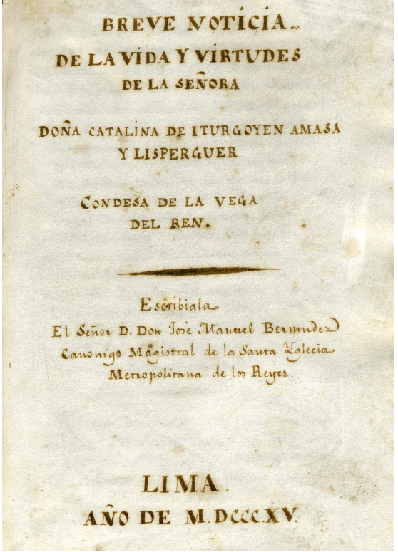 Reproducci�n de la portada del manuscrito