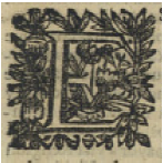 Inicial xilográfica (
Autos sacramentales y paráfrasis de los siete salmos…, en Santiago, en la imprenta del Doctor D. Benito Antonio Frayz, Madrid, Antonio de Aldemunde, 1702, Madrid, BNE, T/1357)
