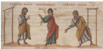 Terencio vaticano, fol. 88r. © Biblioteca Apostólica Vaticana (Vat.lat.3868)
						