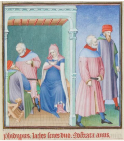 Terencio de los Duques, fol. 215r. © Bibliothèque nationale de France (Ms. 664)
						