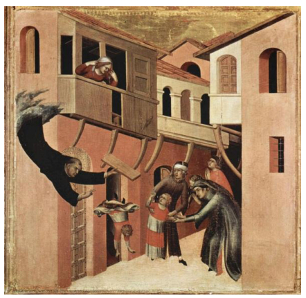 Tabla inferior del políptico del Beato Agostino Novello. Siena, Pinacoteca Nazionale