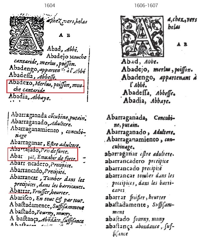 Supresión de entradas en el diccionario de Palet